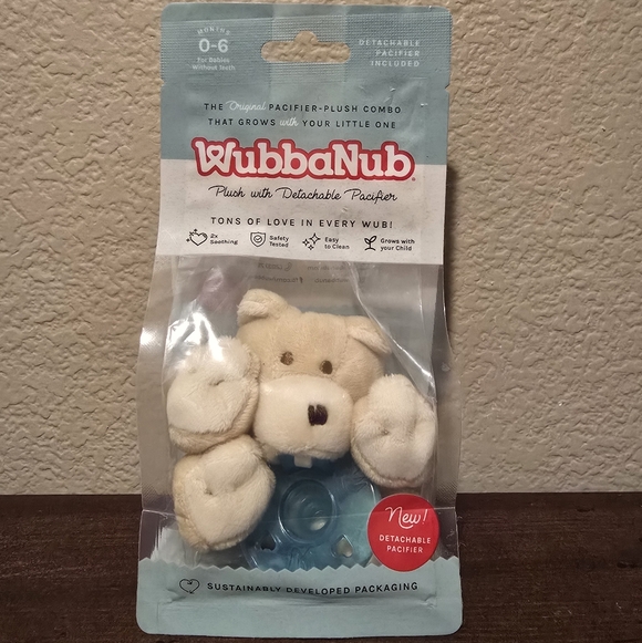NEW SEALED WubbaNub Bear Plush with Detachable Pacifier 0-6 Months - Picture 2 of 3